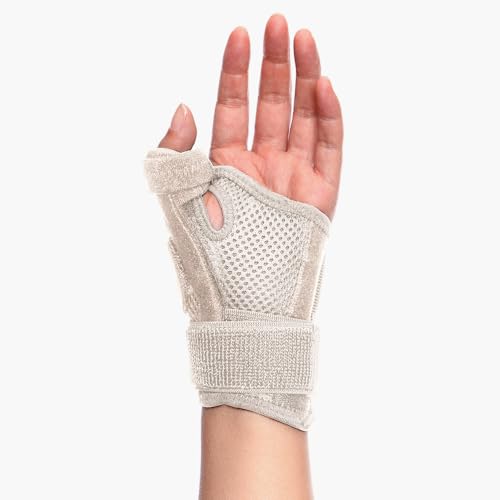 FITTOO Daumenbandage Links und Rechts, Daumenschiene Handgelenkbandage Männer, Frauen Daumenorthese Bandage für Arthritis Tendonitis Karpaltunnel Schmerzlinderung, Verstauchung (1, Beige) von FITTOO