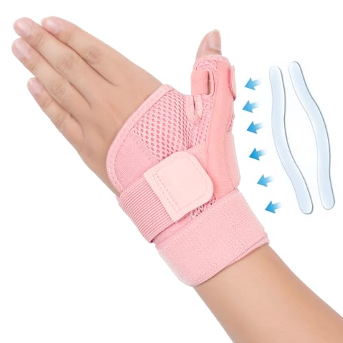 FITTOO Daumenbandage Links und Rechts, Daumenschiene Handgelenkbandage Männer, Frauen Daumenorthese Bandage für Arthritis Tendonitis Karpaltunnel Schmerzlinderung, Verstauchung (1, Rosa) von FITTOO