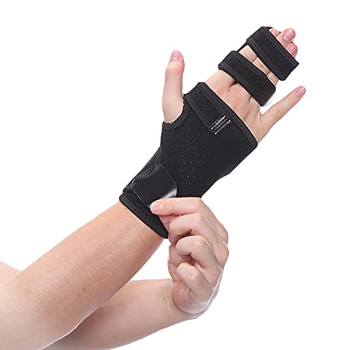 FITTOO Fingerschiene, 2～3 Fingerstütze Fingerorthese mit Bandage, Aluminiumschiene für Mittel-, Zeige-, Ringfinger für Schmerzlinderung Arthritis, Sehnenscheidenentzündung, Triggerfinger, Rechte Hand von FITTOO