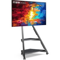 Fitueyes - Design tv Stnder Rollbar tv Stand mit Rollen Ablagen f¨¹r 32 40 43 50 55 65 Zoll Flach & Curved Fernseher bis zu 40kg tv Standfuss neigbar von FITUEYES