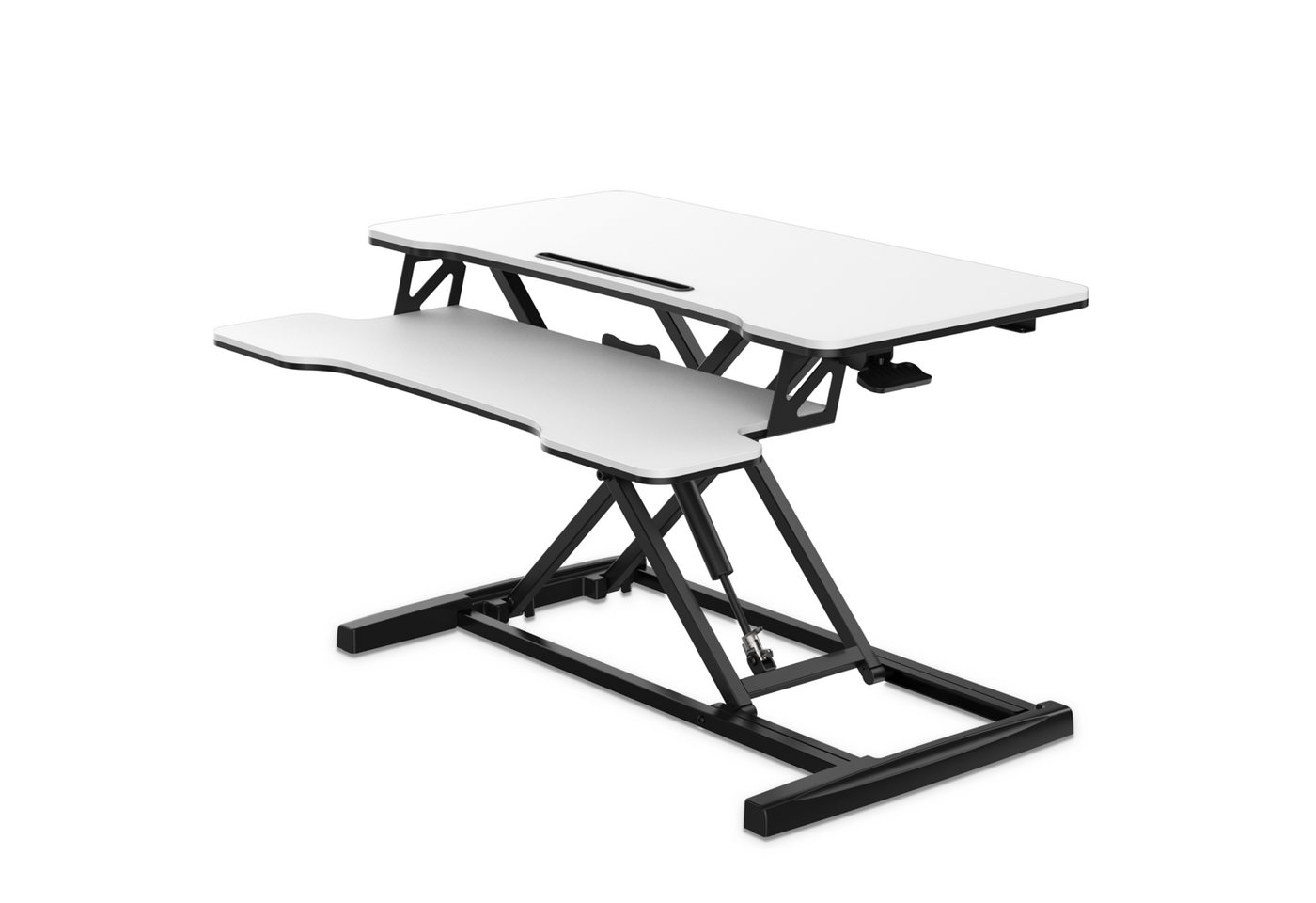 FITUEYES Schreibtisch Steh Sitz Schreibtisch (Höhenverstellbarer Schreibtischaufsatz Computertisch Sitz-Steh-Schreibtisch Stehpult), mit Tastaturablage und Tablet-Halter von FITUEYES