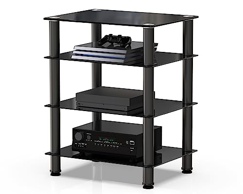 FITUEYES TV Rack HiFi Regal Audio Schrank Glas und Alu 600x455x762mm AS406001GB von FITUEYES