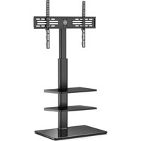 Fitueyes - tv Stnder tv Bodenstnder 3 Ablagen Standfu Fernsehstand mit Regal hhenverstellbar schwenkbar f¨¹r 32 bis 60 Zoll Flach & Curved Fernseher von FITUEYES