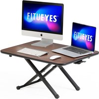 Fitueyes - Sitz Steh Schreibtisch Stehpult Konverter 78 cm Hhenverstellbarer Schreibtisch mit Gasfeder Schreibtischaufsatz SD108001DW Braun von FITUEYES