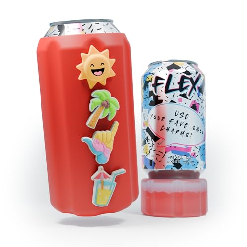 FITY Flex Premium 2-in-1-Dosenkühler für 340 ml & 473 ml Dosen – weiche, leichte EVA-Hülle – kompatibel mit Schuhanhängern, griffige Haptik + gefrierbarer Einsatz (Kirsche) von FITY