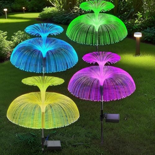 FIVAVA LED Solar Gartenleuchten für Außen 4 Stück,Gartenbeleuchtung Solarlampen Außen IP65 Wasserdicht,Gartenlichter für Deko am Außen Balkon von FIVAVA