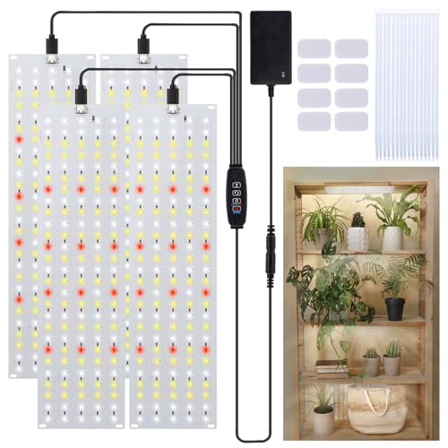 FIVAVA Pflanzenlampe LED Vollspektrum, 135 LEDs x 4pcs Pflanzenlicht für Zimmerpflanzen Samen Grow light, Grow Lampe für Pflanzen mit Zeitschaltuhr, 10 Arten von Helligkeit von FIVAVA