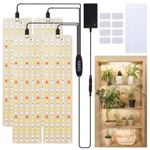FIVAVA Pflanzenlampe LED Vollspektrum, 135 LEDs x 4pcs Pflanzenlicht für Zimmerpflanzen Samen Grow light, Grow Lampe für Pflanzen mit Zeitschaltuhr, 10 Arten von Helligkeit von FIVAVA
