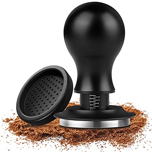 FIVAVA Tamper 51mm Edelstahl Espresso Tamper Kaffee Tamper mit Eingebautem Federmechanismus Barista-Werkzeug für Cafes und Kaffeeliebhaber von FIVAVA