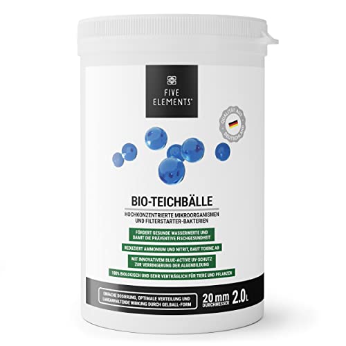 FIVE ELEMENTS Bio-Teichbälle | 2,0 l | Filterstarter-Bakterien | Mikroorganismen für optimale Teich-Wasserqualität | natürliches Teichpflegemittel von FIVE ELEMENTS