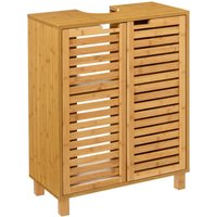 Waschbeckenunterschrank aus Bambus sicela, natürliche Holzfarbe, 60 x 28 x 80 cm von 5FIVE