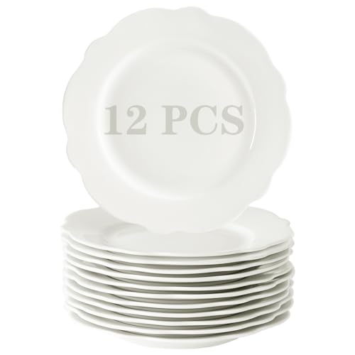 FIVEAGE 19,1 cm große Keramik-Dessertteller, 12 Stück, weißes Porzellan, kleine Servierteller für Kuchen, Salat, Beilagen, Snacks, mikrowellen- und spülmaschinenfest FIVEAGE 19,1 cm große Keramik-Dessertteller, 12 Stück, weißes Porzellan, kleine Servierteller für Kuchen, Salat, Beilagen, Snacks, mikrowellen- und spülmaschinenfest von FIVEAGE