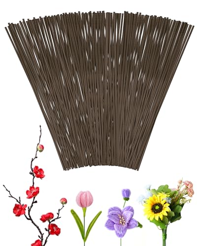 50 Stück FIVEIZERO 16 Gauge braune Blumendrahtstiele für künstliche Blumen, Floristendraht, Blumendraht zum Basteln, Alambre para Flores für Kränze, Blumenarrangements und DIY-Projekte von FIVEIZERO