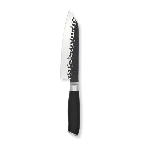FIVI Kiritsukemesser YUKI | 17 cm | Asiatisches Chefmesser aus deutschem Stahl mit Hammerschlag & Pakkaholzgriff | Scharfes Allzweckmesser zum Schneiden & Filetieren | Original Messer für Küche von FIVI