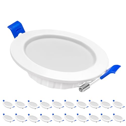 FIVMEN 20x Einbaustrahler LED 220V LED Spots 9W IP44 Flach Deckenspots Spots Deckenleuchte Einbauleuchten Einbauspots für Badezimmer Küche Wohnzimmer, Warmweiß von FIVMEN