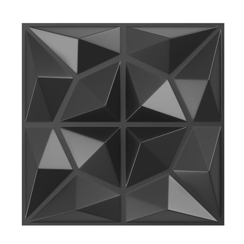 FIVMEN 3D Wandpaneele 50x50cm PVC Tapete Wandverkleidung Deckenplatten Wasserfest Hitzebeständig Gaming Zimmer Deko Wand Deko 12 Stück 3 m², S206-1 von FIVMEN