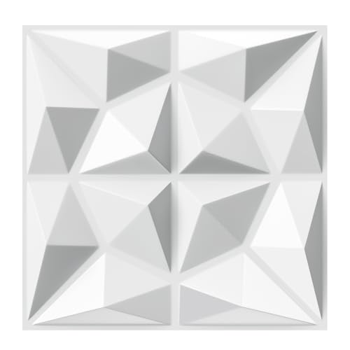 FIVMEN 3D Wandpaneele 50x50cm PVC Tapete Wandverkleidung Deckenplatten Wasserfest Hitzebeständig Gaming Zimmer Deko Wand Deko 12 Stück 3 m², S206 von FIVMEN