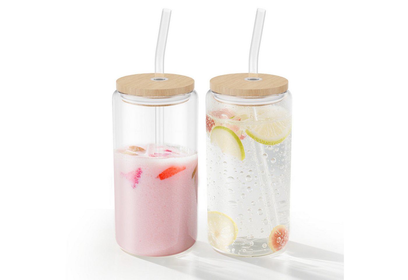 FIVMEN Cocktailglas Gläser Trinkgläser mit Deckel Stroh 550ML Cocktailgläse Wassergläser, 2-tlg. FIVMEN Cocktailglas Gläser Trinkgläser mit Deckel Stroh 550ML Cocktailgläse Wassergläser, 2-tlg. von FIVMEN
