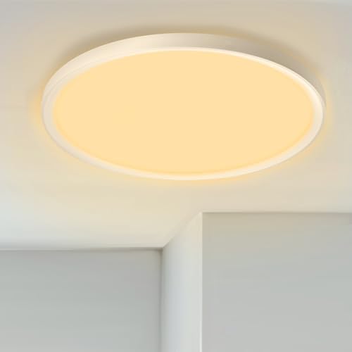 FIVMEN Deckenlampe LED Flach Rund Weiß 36W Deckenleuchte Modern Wohnzimmerlampe Badezimmerlampe IP44 Wasserfest für Schlafzimmer Küche Flur, Warmweiß von FIVMEN