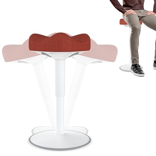 FIVMEN Ergonomischer Stehhocker Höhenverstellbar 47-65 cm Sitzhocker Bürohocker Stehhilfe mit Schwingeffekt Wackelhocker Sattelhocker Arbeitshocker für Zuhause und im Büro, Orange von FIVMEN
