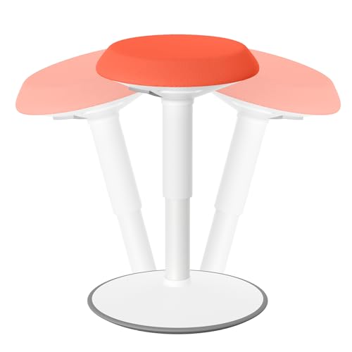 FIVMEN Ergonomischer Stehhocker Höhenverstellbar 54-79 cm Sitzhocker Bürohocker Stehhilfe mit Schwingeffekt Wackelhocker Ergonomischer Hocker Arbeitshocker für Zuhause und im Büro, Orange von FIVMEN