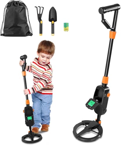FIVMEN Garten Metalldetektoren für Kinder Metallsuchgerät Profi Detektor LCD-Display mit ABS Lang Handgriff, Wasserdicht Suchspule & Tragtasche Metalldetektor für Kinder Anfänger, 1008 von FIVMEN