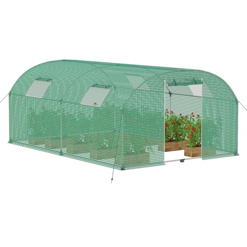 FIVMEN Gewächshaus Foliengewächshaus 3x4 m Folientunnel Tomatengewächshaus Tomatenhaus 12 m² mit 4 Fenster Treibhaus Tomatendach Gartengewächshäuser für Anzucht & Pflanzenzucht FIVMEN Gewächshaus Foliengewächshaus 3x4 m Folientunnel Tomatengewächshaus Tomatenhaus 12 m² mit 4 Fenster Treibhaus Tomatendach Gartengewächshäuser für Anzucht & Pflanzenzucht von FIVMEN