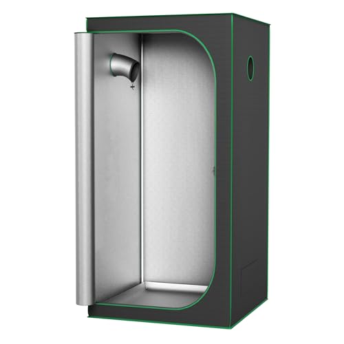 FIVMEN Growzelt 100x100x200 cm Grow Tent mit Reflektierende Mylar Lichtdicht Wasserdicht Zuchtzelt Growroom Gewächshaus für Pflanzen wachsen Raum Homegrowing von FIVMEN