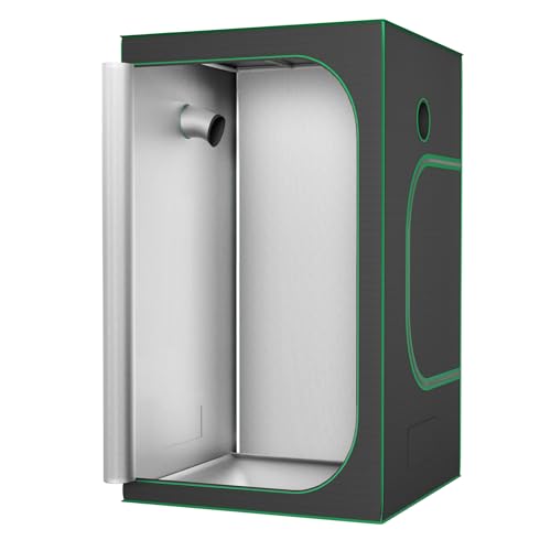 FIVMEN Growzelt 120x120x200 cm Grow Tent mit Reflektierende Mylar Lichtdicht Wasserdicht Zuchtzelt Growroom Gewächshaus für Pflanzen wachsen Raum Homegrowing von FIVMEN