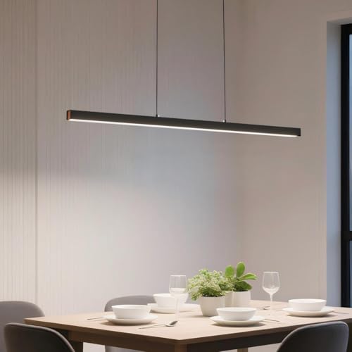 FIVMEN Hängelampe Pendelleuchte Esstisch 36W Esszimmerlampe Hängend Höhenverstellbar Moderne LED Hängeleuchte Schwarz Esstischlampe Dimmbar für Esszimmer Wohnzimmer Küche, 100cm FIVMEN Hängelampe Pendelleuchte Esstisch 36W Esszimmerlampe Hängend Höhenverstellbar Moderne LED Hängeleuchte Schwarz Esstischlampe Dimmbar für Esszimmer Wohnzimmer Küche, 100cm von FIVMEN