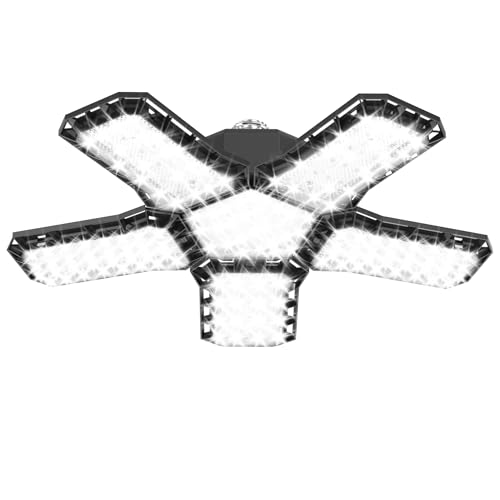 FIVMEN LED Werkstattlampe Garagenlampe Garagenbeleuchtung 72W mit 5 Verstellbaren Paneelen Werkstatt Deckenleuchte Kellerlampe Geeignet für E26/E27-Lampenfassung, Kaltweiß von FIVMEN
