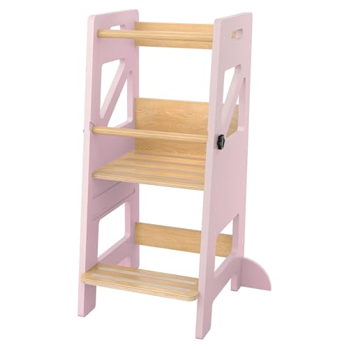 FIVMEN Lernturm ab 1 Jahr Learning Tower Tritthocker Kinder Höhenverstellbar Rutschfester mit Doppelter Sicherheitsbarriere Entdeckerturm Küchenhelfer, bis zu 60kg belastbar, Rosa FIVMEN Lernturm ab 1 Jahr Learning Tower Tritthocker Kinder Höhenverstellbar Rutschfester mit Doppelter Sicherheitsbarriere Entdeckerturm Küchenhelfer, bis zu 60kg belastbar, Rosa von FIVMEN