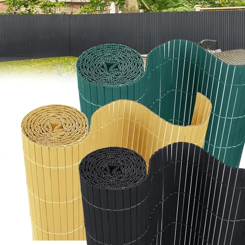 FIVMEN PVC Sichtschutzmatte 200x500cm Balkon Sichtschutz Zaun mit Kabelbindern Sichtschutzzaun Balkonsichtschutz Windschutz Wasserdicht ohne Bohren für Garten Terrasse, Anthrazit von FIVMEN