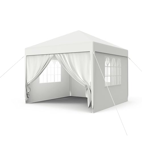 FIVMEN Pavillon 3x3m Partyzelt mit Seitenteilen und Fenstern Gartenpavillon Polyester UV Schutz Wasserdicht Windschutz Gartenzelt Zelt Outdoor, Weiß FIVMEN Pavillon 3x3m Partyzelt mit Seitenteilen und Fenstern Gartenpavillon Polyester UV Schutz Wasserdicht Windschutz Gartenzelt Zelt Outdoor, Weiß von FIVMEN