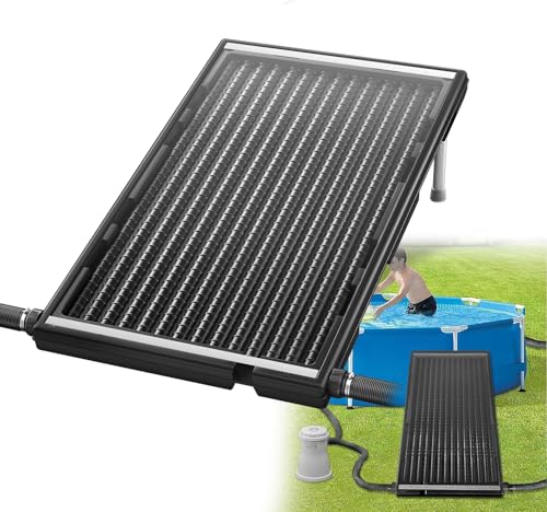 FIVMEN Poolheizung Solar Solarkollektor 111,5x66x6,5 cm Pool Heizung Solarheizung Sonnenkollektor Solarheizung bis 15 L Wasserinhalt Solaranlage Warmwasser für Pool Schwimmbad, Gerade von FIVMEN