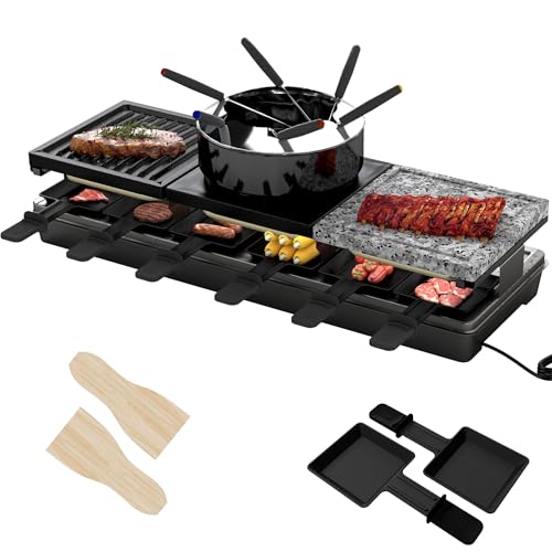 FIVMEN Raclette 12 Personen Raclette Grill 1650W mit 12 Pfännchen, 3 Grillplatte, Heißer Topf Pot und Gabel Electric Grill Tischgrill Partygrill Elektrogrill Temperaturregulierung für Grillen FIVMEN Raclette 12 Personen Raclette Grill 1650W mit 12 Pfännchen, 3 Grillplatte, Heißer Topf Pot und Gabel Electric Grill Tischgrill Partygrill Elektrogrill Temperaturregulierung für Grillen von FIVMEN