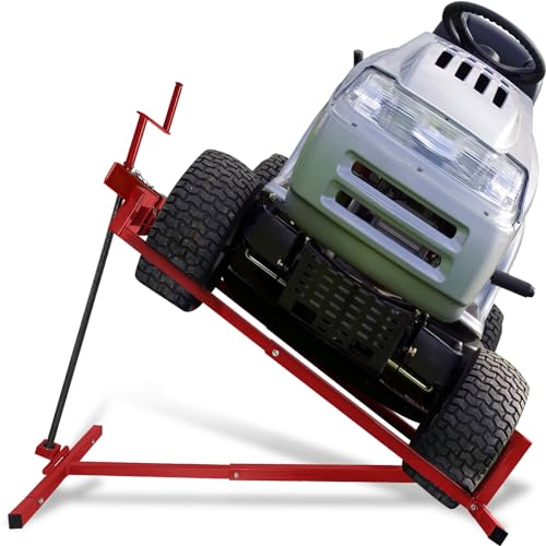 FIVMEN Rasentraktorheber, Aufsitzrasenmäher Rasentraktor Hebevorrichtung Max 400KG, 45° Neigung verstellbar Aufsitzmäher Reinigungshilfe Rasenmäher Lifter, Rot FIVMEN Rasentraktorheber, Aufsitzrasenmäher Rasentraktor Hebevorrichtung Max 400KG, 45° Neigung verstellbar Aufsitzmäher Reinigungshilfe Rasenmäher Lifter, Rot von FIVMEN