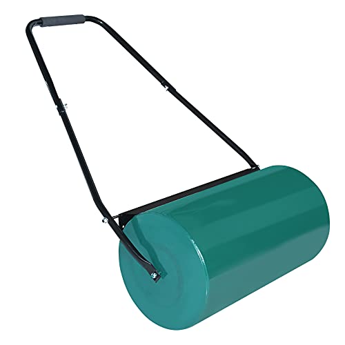 FIVMEN Rasenwalze Befüllbar Wasser oder Sand 46L 57 cm Gartenwalze Walze Rasen mit Ergonomischer Griff und Schmutzabweiser Rasenrolle Handwalze für Garten & Park, Grün von FIVMEN