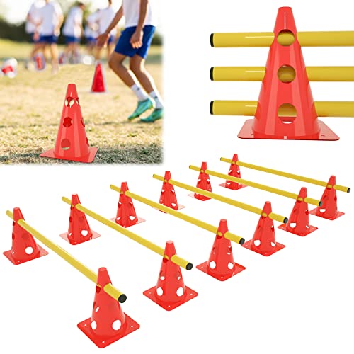 FIVMEN Steckhürdenset 6er Steckhürden Agility Hürden Set mit 12 Kegel + 6 Stange Höhenverstellbar 32x100cm Hindernisse für Hunde Fussball Koordinationstraining FIVMEN Steckhürdenset 6er Steckhürden Agility Hürden Set mit 12 Kegel + 6 Stange Höhenverstellbar 32x100cm Hindernisse für Hunde Fussball Koordinationstraining von FIVMEN