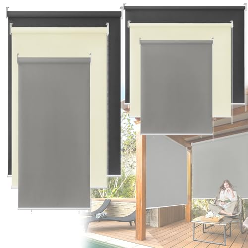 FIVMEN Verdunklungsrollo Thermorollo Rollo Verdunkelung Sichtschutz Senkrechtmarkise Außenrollo Balkonrollo Seitenzugrollo Hitzeschutz Sonnenschutz für Fenster - 180x140cm Beige FIVMEN Verdunklungsrollo Thermorollo Rollo Verdunkelung Sichtschutz Senkrechtmarkise Außenrollo Balkonrollo Seitenzugrollo Hitzeschutz Sonnenschutz für Fenster - 180x140cm Beige von FIVMEN