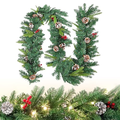 FIVMEN Weihnachtsgirlande mit Beleuchtung 500 cm Tannengirlande Weihnachtskranz Türkranz Weihnachten Stecker Stromversorgung mit Tannenzapfen Rote Beere Weihnachtsdeko Aussen FIVMEN Weihnachtsgirlande mit Beleuchtung 500 cm Tannengirlande Weihnachtskranz Türkranz Weihnachten Stecker Stromversorgung mit Tannenzapfen Rote Beere Weihnachtsdeko Aussen von FIVMEN