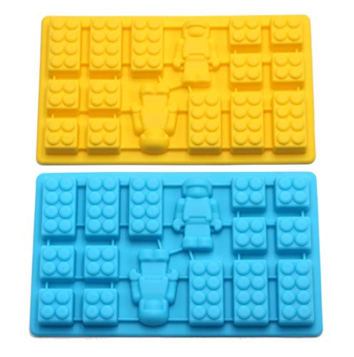LegoFigur Multi Building Bricks Ice Cube Tray & Candy Chocolate Formen für geschmolzene Schokolade & Buntstifte – Geburtstag oder Party Favors – Set von 2 Stück, viel Spaß für Lego Liebhaber (blau & LegoFigur Multi Building Bricks Ice Cube Tray & Candy Chocolate Formen für geschmolzene Schokolade & Buntstifte – Geburtstag oder Party Favors – Set von 2 Stück, viel Spaß für Lego Liebhaber (blau & von FIVOENDAR