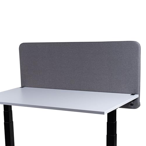 FIX 2 PLACE Akustik Trennwand 120 x 65 cm Granite Gray für Schreibtisch Freistehender Schreibtischteiler Sicht- und Geräuschschutz von FIX 2 PLACE