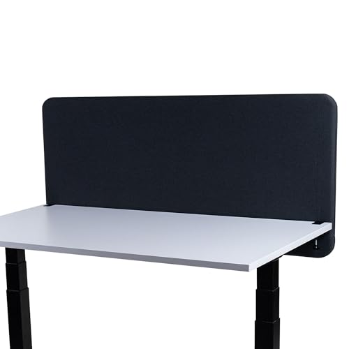 FIX 2 PLACE Akustik Trenn-Wand 160 x 65 cm Graphite Black für Schreibtisch Freistehender Schreibtischteiler Sicht- und Geräuschschutz von FIX 2 PLACE