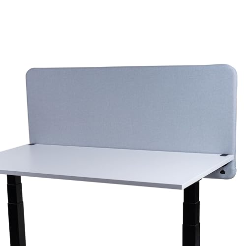 FIX 2 PLACE Akustik Trenn-Wand 160 x 65 cm Light Gray für Schreibtisch Freistehender Schreibtischteiler Sicht- und Geräuschschutz von FIX 2 PLACE