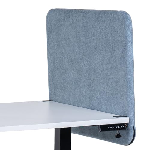 FIX 2 PLACE Akustik Trennwand & Sichtschutz für Büros 80x65cm Cadet Gray, Premium Stoff, Trennwand zur Lärmreduzierung und Privatsphäre Schreibtisch Schallschutz, Leicht zu Montieren von FIX 2 PLACE