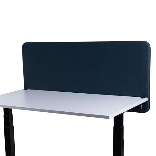 FIX 2 PLACE Akustik Trenn-Wand 120 x 65 cm Gray Blue für Schreibtisch Freistehender Schreibtischteiler Sicht- und Geräuschschutz von FIX 2 PLACE