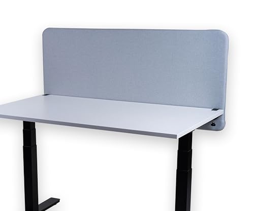 FIX 2 PLACE Akustik Trennwand & Sichtschutz für Büros 180x65cm Light Gray, Trennwand zur Lärmreduzierung und Privatsphäre Schreibtisch Trennwand Schallschutz, Leicht zu Montieren von FIX 2 PLACE