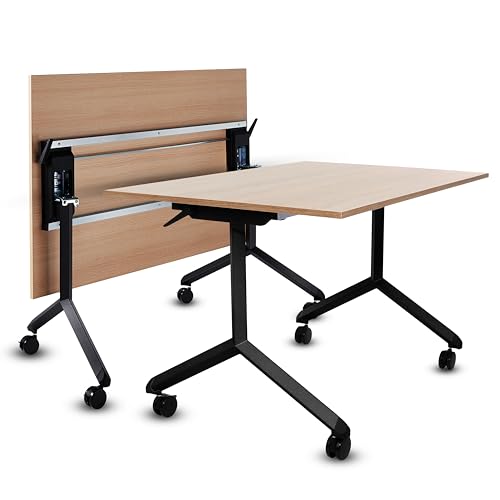 FIX 2 PLACE Klappbarer Bürotisch mit 360° Feststell-Rollen | 120 x 80 cm Sonoma-Eiche | Schwarzes Gestell | 1 STK. | Besprechungs-, Arbeits- & Schreibtisch | platzsparend & mobil | einfache Montage FIX 2 PLACE Klappbarer Bürotisch mit 360° Feststell-Rollen | 120 x 80 cm Sonoma-Eiche | Schwarzes Gestell | 1 STK. | Besprechungs-, Arbeits- & Schreibtisch | platzsparend & mobil | einfache Montage von FIX 2 PLACE