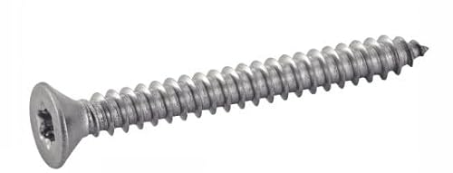 Blechschrauben mit Senkkopf und Innensechsrund Torx Edelstahl A 2 V2A ISO 14586 DIN 7982 Form C (mit Spitze) (100, 3,9 x 32 mm) von FIX NIPPEL
